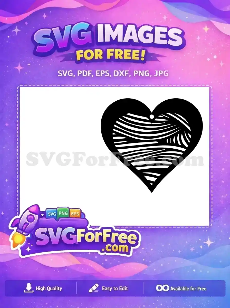 Free Black Heart Free Wavy Silhouette Earring Love Free SVG