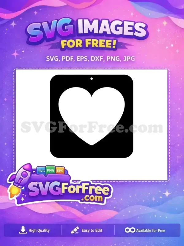 Free Solid White Heart Free Minimalist Love Easter Earring Free SVG