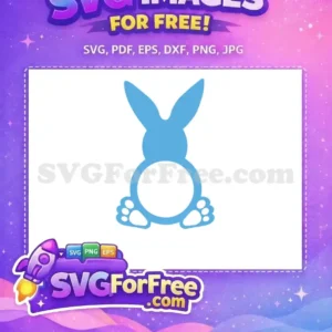 Free Blue Bunny Back Free Easter Earring Paw Holiday Free SVG Free Blue Bunny Back Free Easter Earring Paw Holiday Free SVG