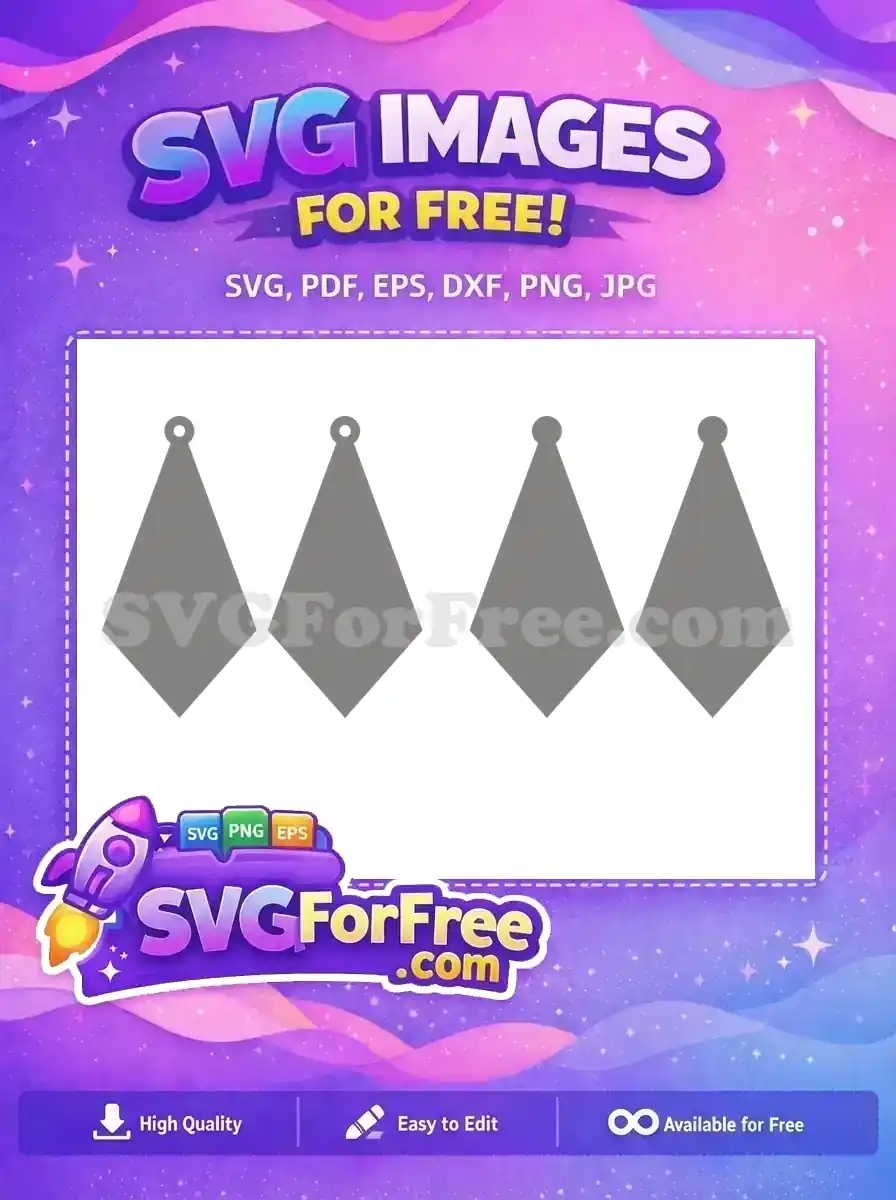 Free Gray Teardrop Earring Free Geometric Blanks Easter Crafting Free SVG