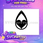 Free Black Heart Teardrop Free Easter Earring Love Free SVG - Instant Download