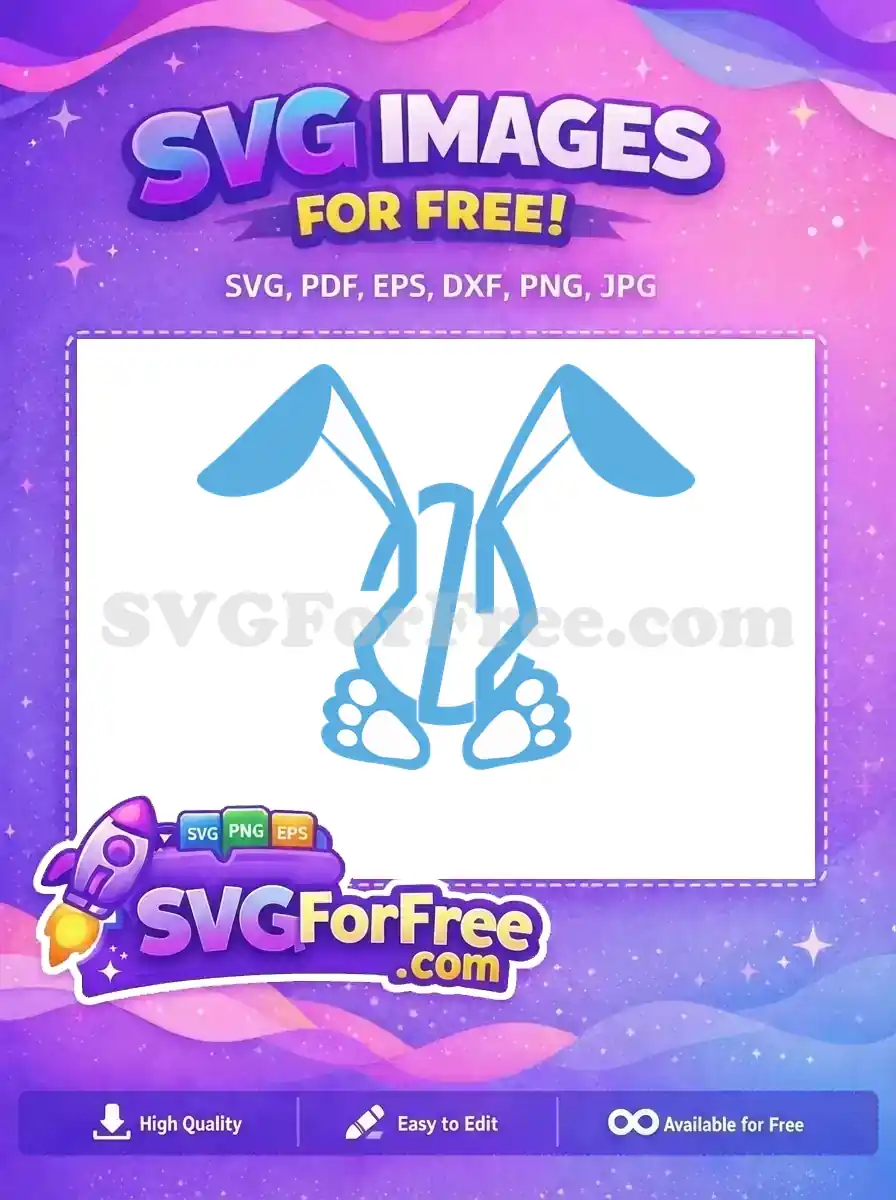 Free Light Blue Bunny Ears Free Cute Easter Paws Holiday Earring Free SVG