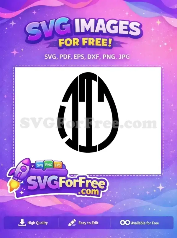 Free Black Monogram Logo Free Earring Cut File Easter Holiday Project Free SVG