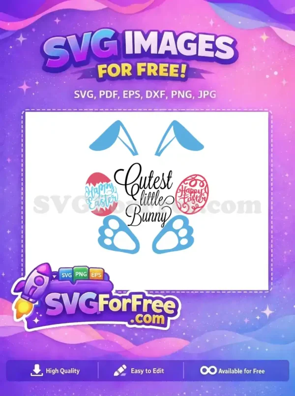 Free Cutest Little Bunny Free Pink Happy Easter Holiday Free SVG Free Cutest Little Bunny Free Pink Happy Easter Holiday Free SVG