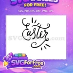 Free Black Calligraphy Free Easter Earring Flourish Holiday Free SVG - Instant Download
