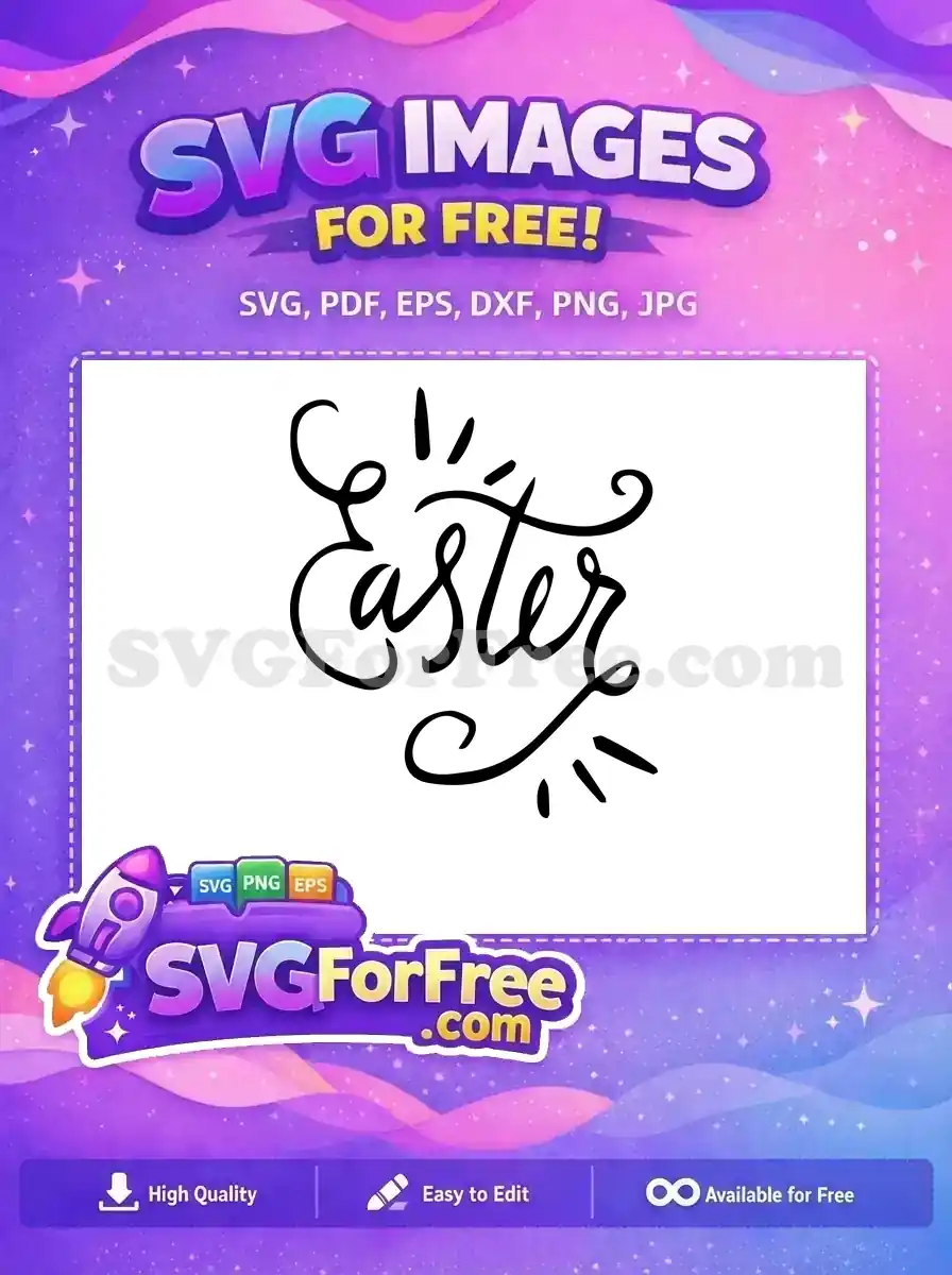 Free Black Calligraphy Free Easter Earring Flourish Holiday Free SVG