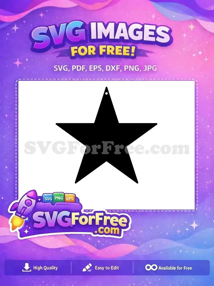 Free Black Star Free Earring Template Easter Holiday Craft Free SVG