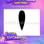 Free Black Plain Teardrop Free Earring Blank Template Easter Crafting Free SVG - Instant Download