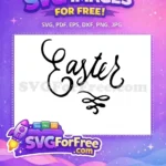 Free Elegant Black Script Free Decorative Flourish Easter Earring Free SVG - Instant Download
