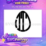 Free Stylized Number One Earring Free Easter Monogram Design Free SVG - Instant Download