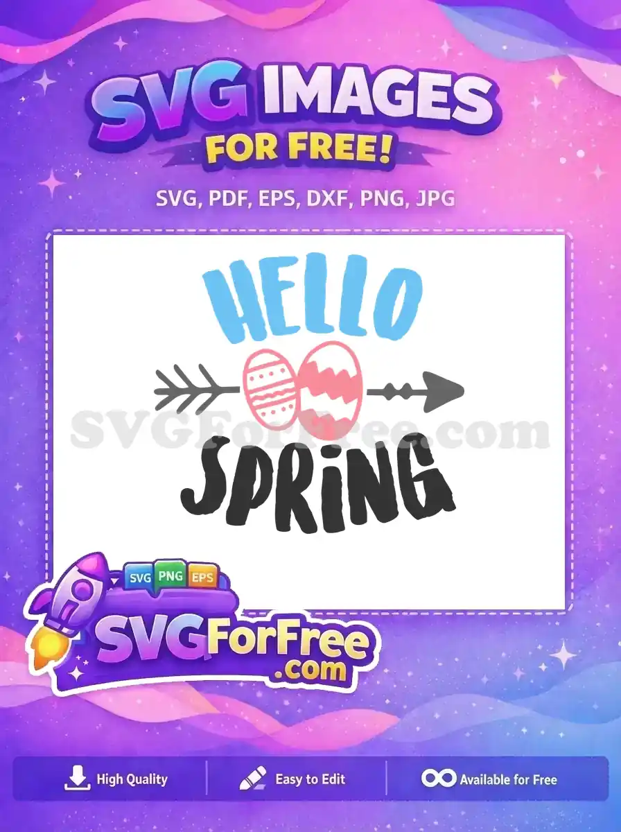 Free blue Hello Free pink eggs Spring arrow Free SVG