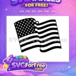 Free Waving Black White Flag Free Patriotic Earring Design Free SVG - Instant Download