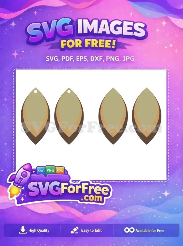 Free Layered Teardrop Free Earthy Brown Khaki Easter Free SVG