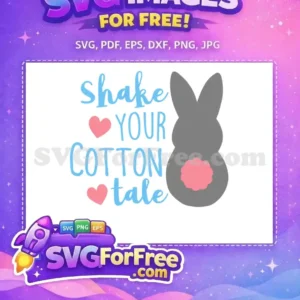 Free Blue Cotton Tale Phrase Free Grey Bunny Easter Free SVG