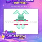 Free Green Striped Free Pink Monogram Easter Earring Free SVG - Instant Download