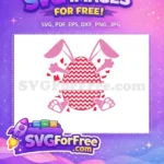 Free Pink Bunny Free Red Chevron Easter Monogram Free SVG - Instant Download