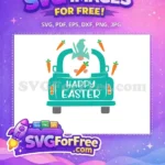 Free Bunny Gnome Free Teal Carrots Happy Easter Free SVG - Instant Download