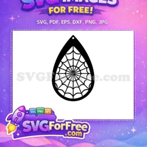 Free Black Spiderweb Cutout Free Teardrop Earring Halloween Free SVG Free Black Spiderweb Cutout Free Teardrop Earring Halloween Free SVG