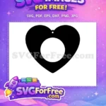 Free Black Heart Silhouette Free Circle Cutout Earring Easter Craft Free SVG - Instant Download