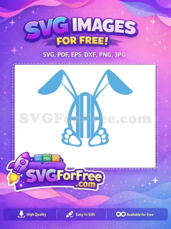 Free Light Blue Monogram Free Easter Bunny Egg Earring Free SVG Free Light Blue Monogram Free Easter Bunny Egg Earring Free SVG
