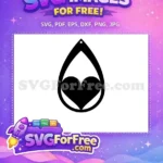 Free Black Teardrop Heart Free Earring Cutfile Easter Free SVG - Instant Download