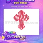 Free Coral Red Wavy Cross Free Easter Earring Design Christian Free SVG - Instant Download