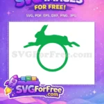 Free Green Jumping Rabbit Free Easter Earring Design Celebration Free SVG - Instant Download
