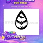 Free Three Black Bats Free Layered Teardrop Halloween Earring Free SVG - Instant Download