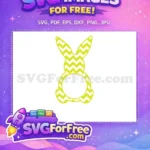 Free Lime Green Chevron Bunny Free Earring Design Easter Free SVG - Instant Download