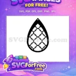 Free Intricate Quatrefoil Pattern Free Teardrop Earring Design Easter Free SVG - Instant Download