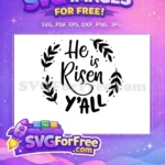 Free risen quote Free leaf wreath Easter Earring Free SVG - Instant Download