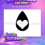 Free Black Teardrop Free Heart Love Easter Earring Design Free SVG - Instant Download