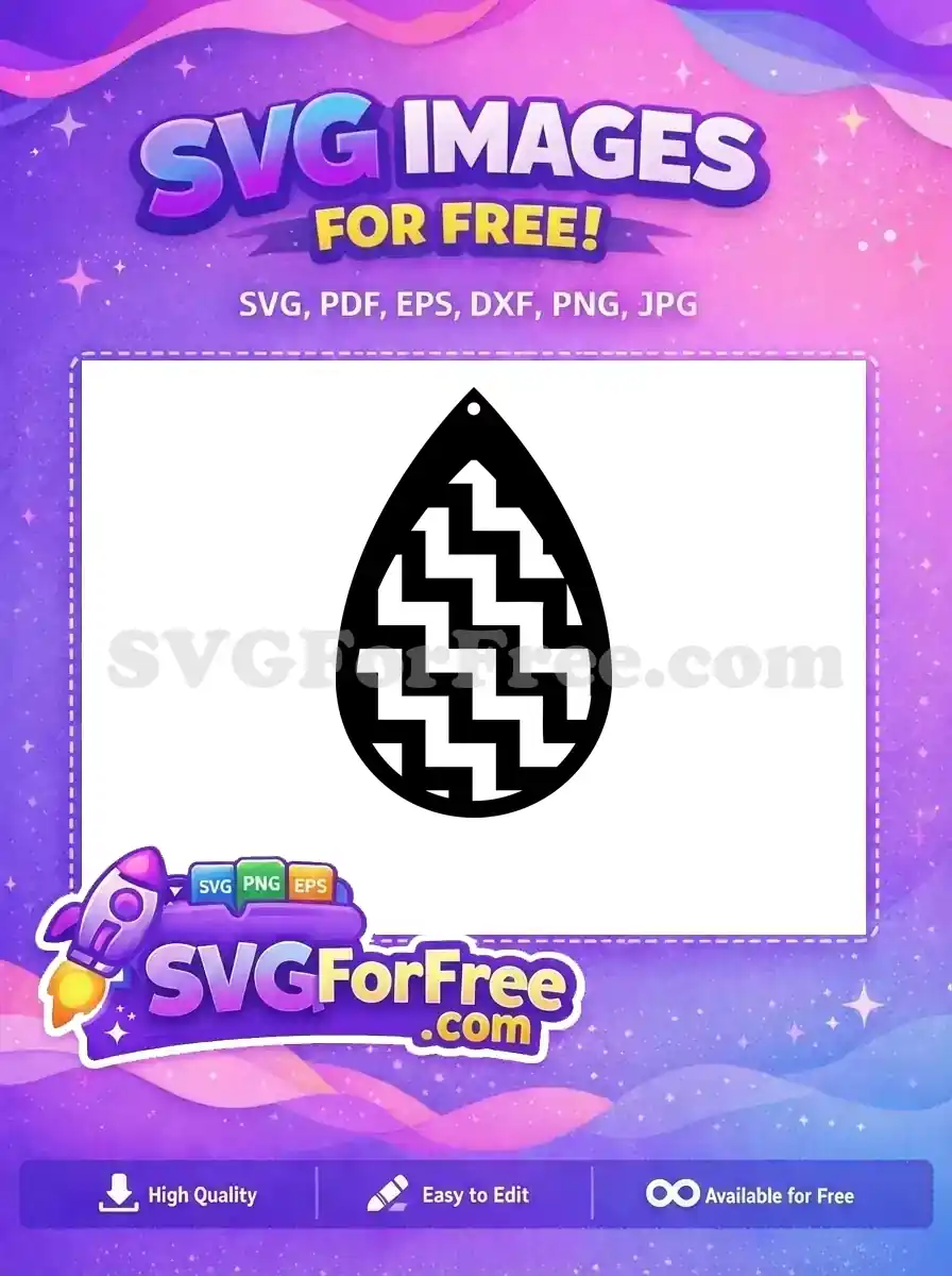 Free Black White Free Zigzag One Easter Earring Free SVG