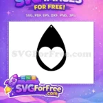 Free Black Teardrop Earring Free White Heart Cutout Easter Celebration Free SVG - Instant Download