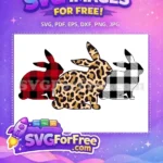 Free Red Plaid Leopard White Plaid Free Easter Holiday Earring Free SVG - Instant Download