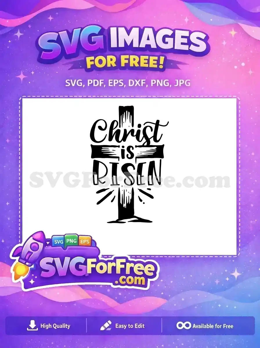Free Black Distressed Cross Free Christ Risen Easter Earring Free SVG