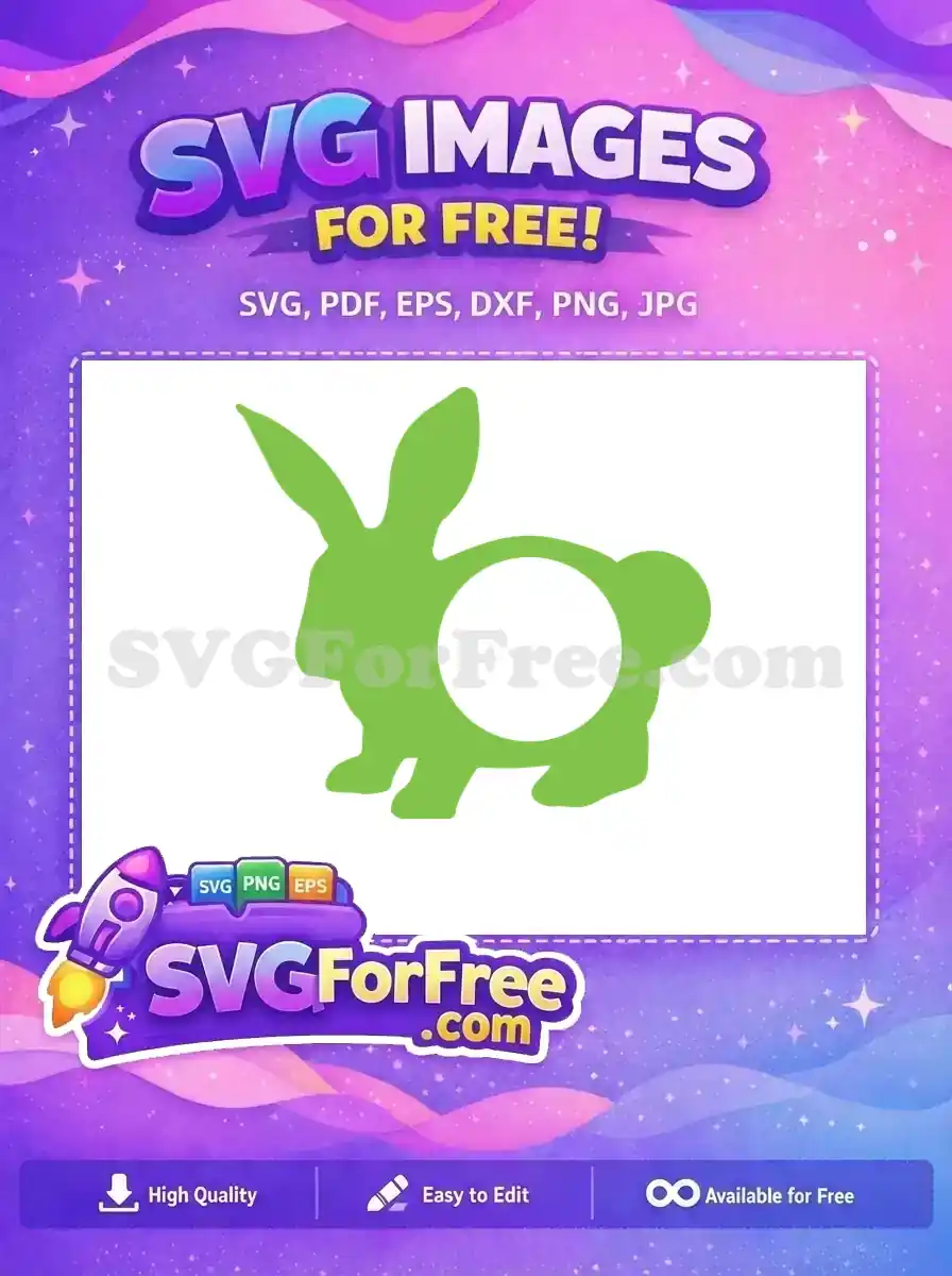 Free Green Rabbit Free Monogram Earring Easter Craft Free SVG