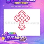 Free Red Lattice Cross Free Easter Earring Design Christian Free SVG - Instant Download