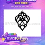 Free Ornate Black Free Easter Filigree Earring Design Free SVG - Instant Download