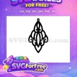 Free Intricate Black Filigree Free Detailed Earring Cutout Easter Free SVG - Instant Download