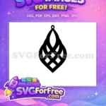 Free Black Teardrop Free Woven Diamond Earring Easter Free SVG - Instant Download