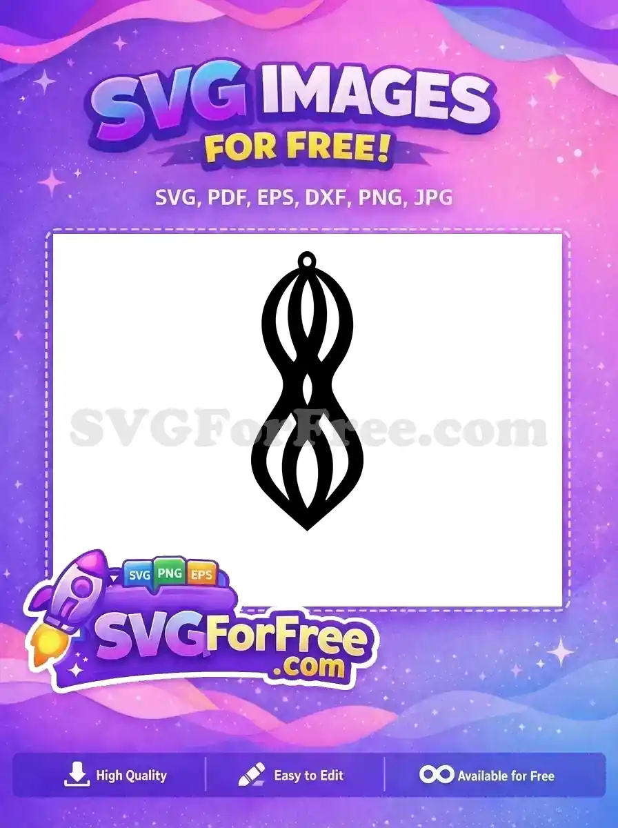 Free Abstract Intricate Black Free Earring Ornament Easter Free SVG