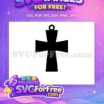 Free Black Cross Design Free Earring Easter Pendant Religious Symbol Free SVG - Instant Download