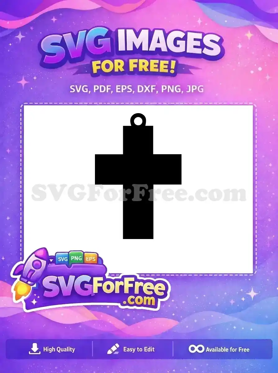Free Simple Black Cross Free Earring Easter Christian Free SVG