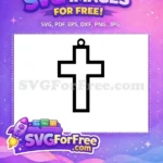 Free Simple Black Cross Free Earring Design Easter Religious Symbol Free SVG - Instant Download