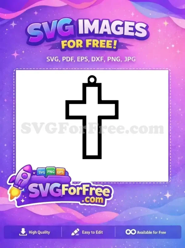 Free Simple Black Cross Free Earring Design Easter Religious Symbol Free SVG