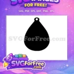 Free Black Teardrop Shape Free Dangling Earring Easter Crafts Free SVG - Instant Download