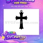 Free Ornate Black Cross Free Earring Easter Craft Free SVG - Instant Download