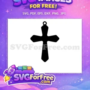 Free Black Cross Free Earring Pendant Easter Religious Free SVG