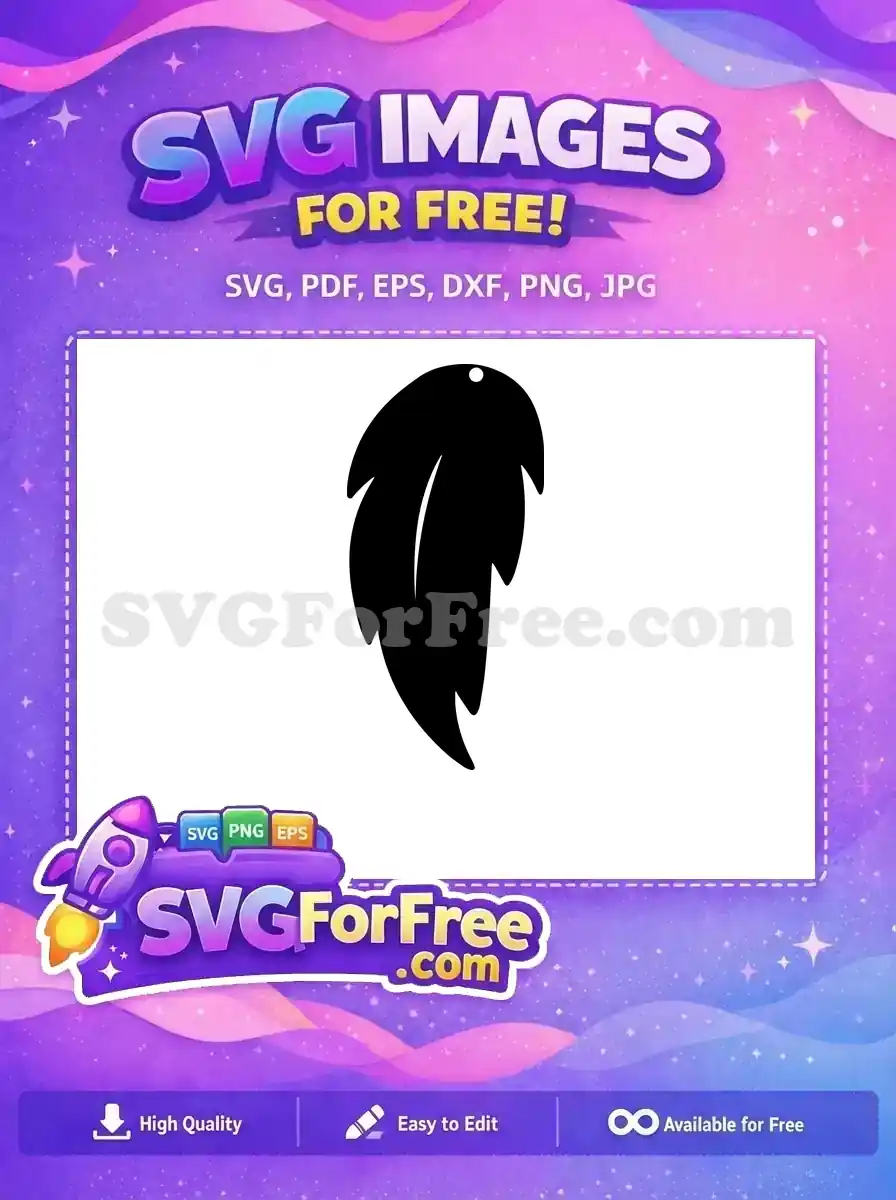 Free Black Leaf Earring Free Easter Design Free SVG